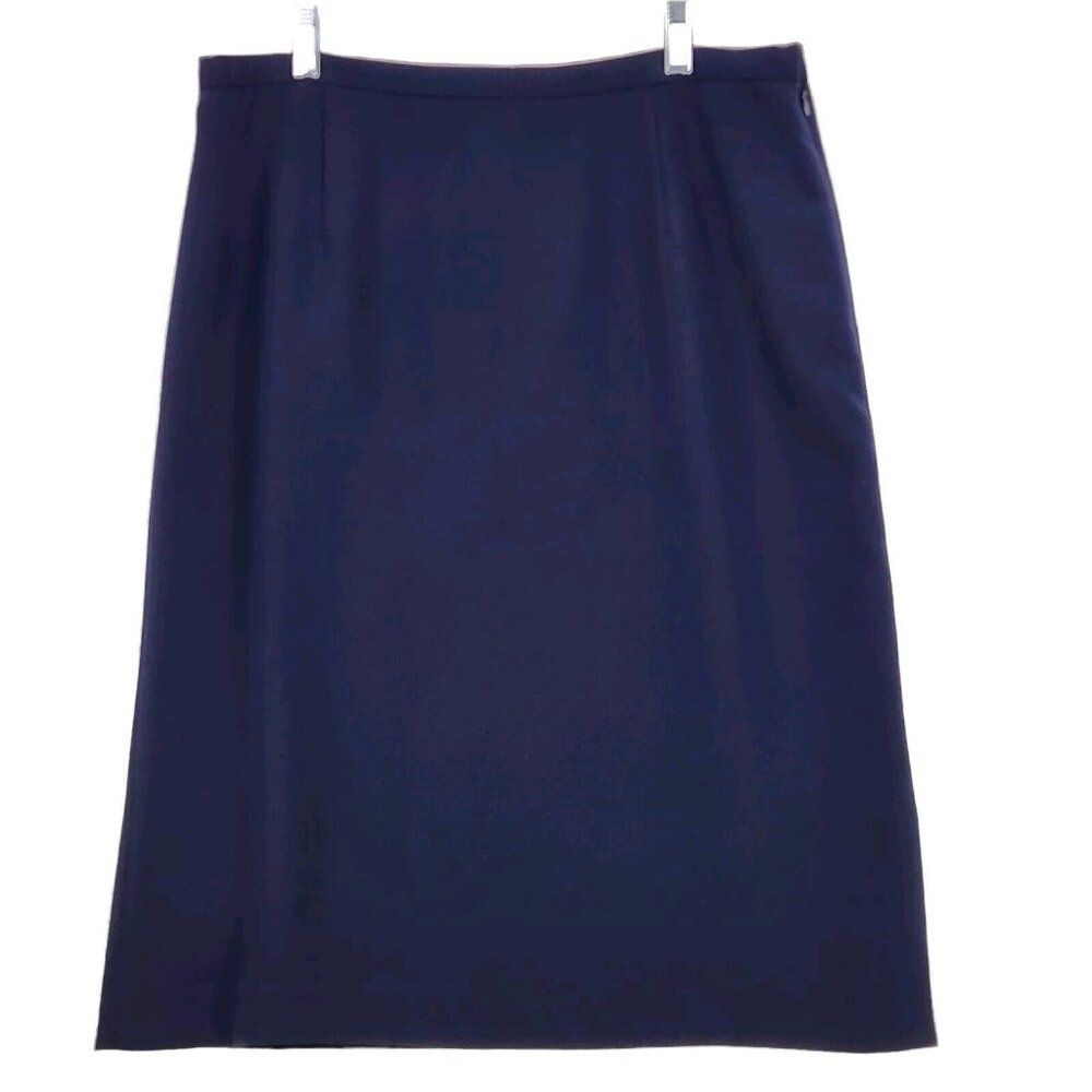 Pendleton Skirt Sz 12 Navy Blue Lined Midi Pencil Career Office Business Classic
